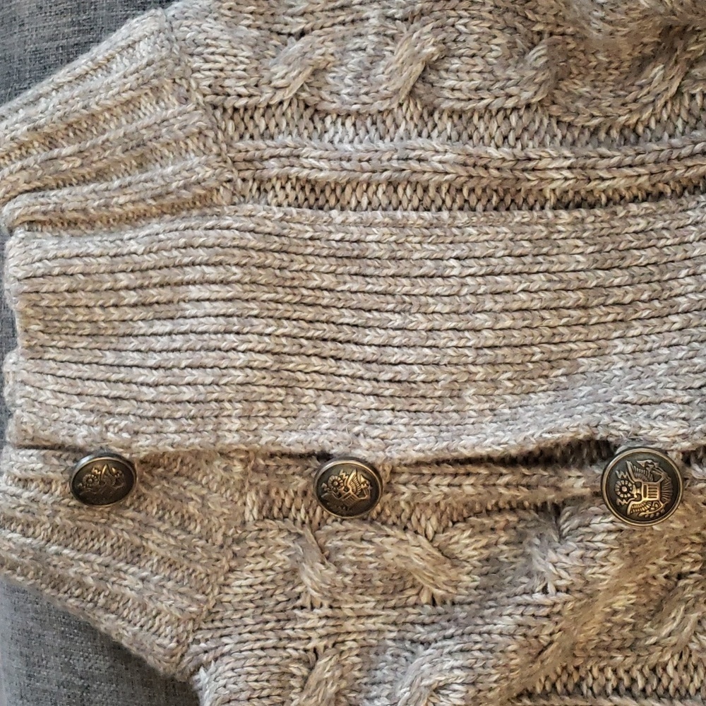 Amongst Others Marled Gray Mock Neck Henley Button Front Pullover Sweater SZ S - Picture 8 of 9